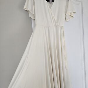 H&M Cream Maxi Wrap Dress